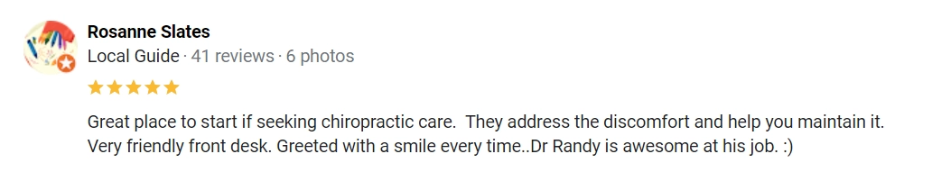 Chiropractic Irwin PA Testimonial Screenshot